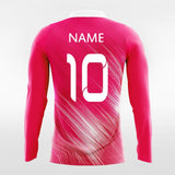 Custom Pink Long Sleeve Soccer Jersey