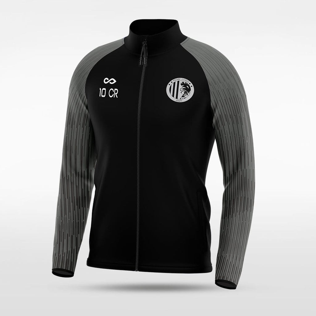 Black Embrace Orbit Customized Full-Zip Jacket Design