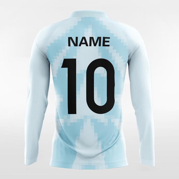 Custom Blue Soccer Jerseys Long Sleeve
