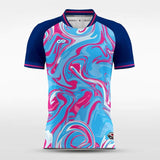 Custom Blue and Pink Men's Soccer Jersey