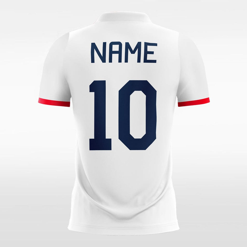White Customized Men's Sublimated Soccer Jersey Design