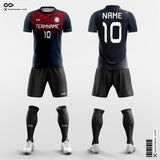 Red and Black Soccer Jersey Kit