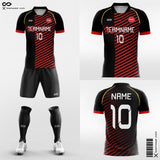 Red and Black Striped Soccer Jersey for Youth