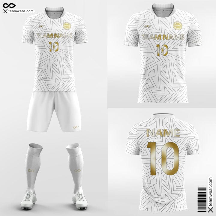 White and Gold Soccer Jerseys
