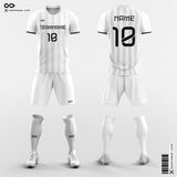 White Vertical Stripe Soccer Jerseys Kit